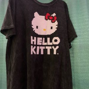 Grey Hello Kitty Oversized Top